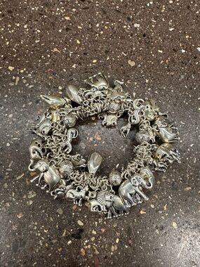 Silver tone Safari Charm Bracelet